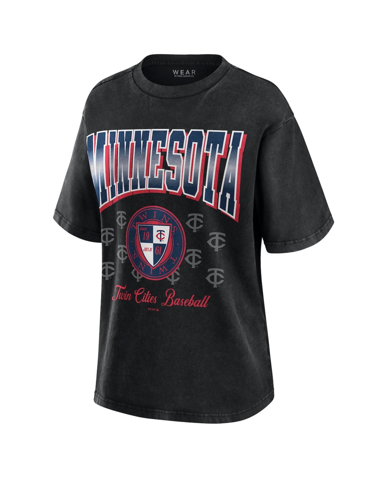 Women's Black Minnesota Twins Oversized Boyfriend T-Shirt