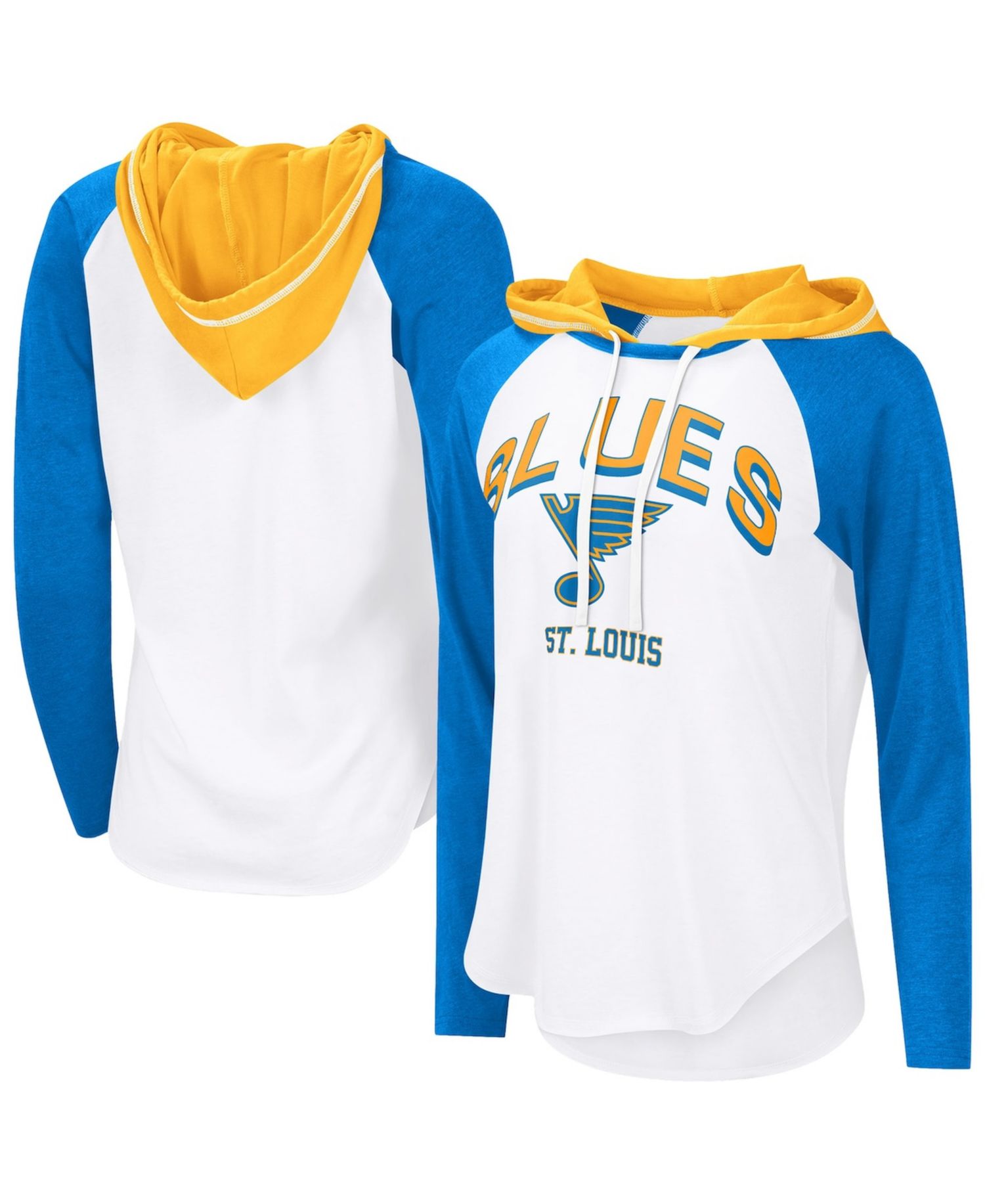 Women's White St. Louis Blues MVP Hooded Long-Sleeve T-Shirt