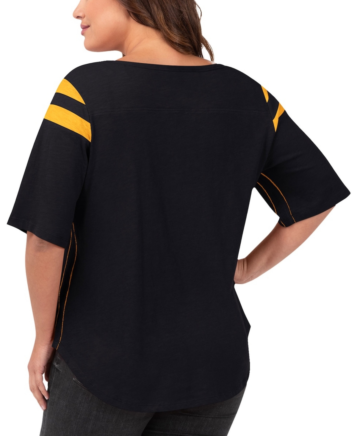 G-iii 4Her by Carl Banks Women's Black Pittsburgh Steelers Plus Size Linebacker T-Shirt