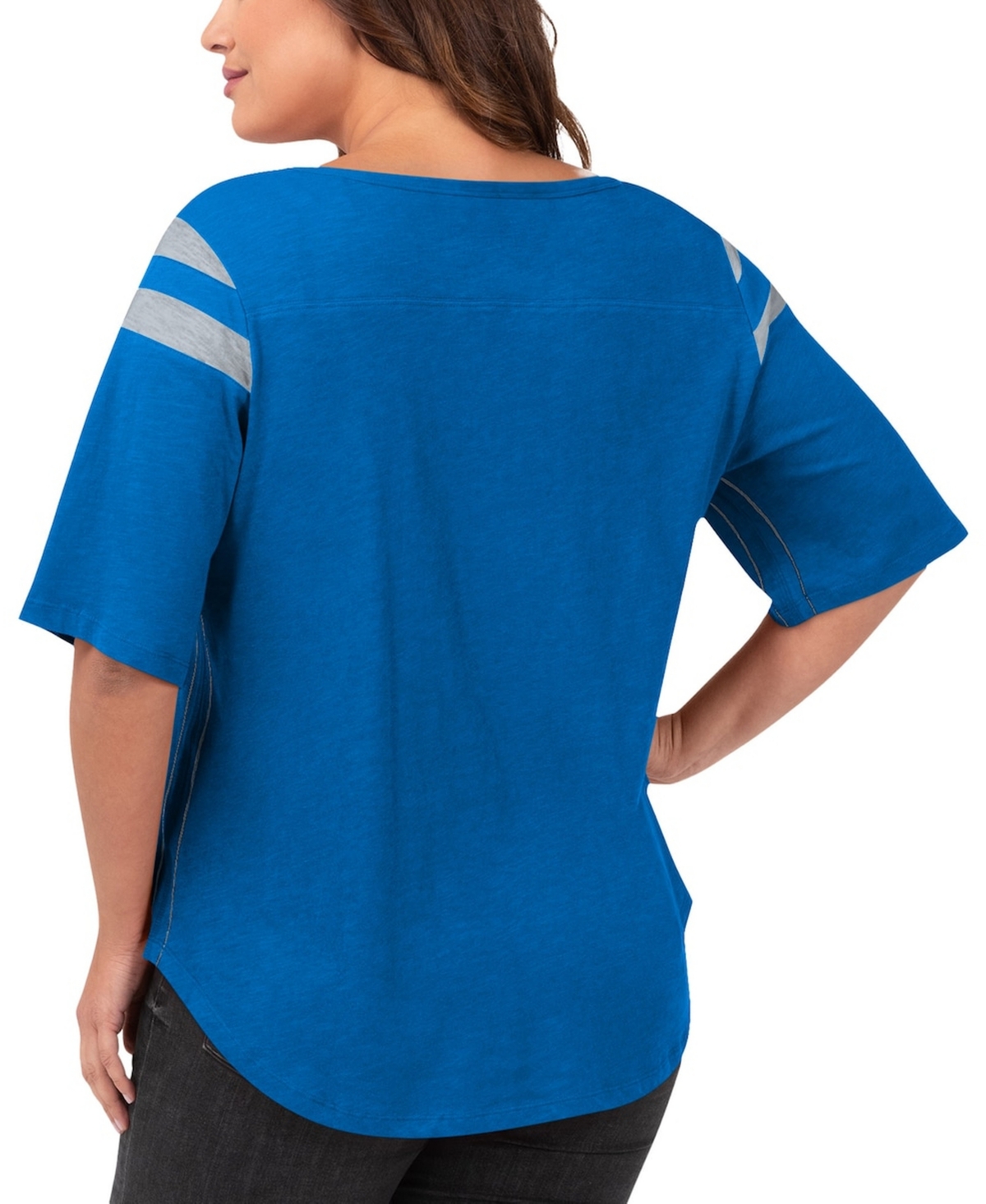 G-iii 4Her by Carl Banks Women's Royal Detroit Lions Plus Linebacker T-Shirt
