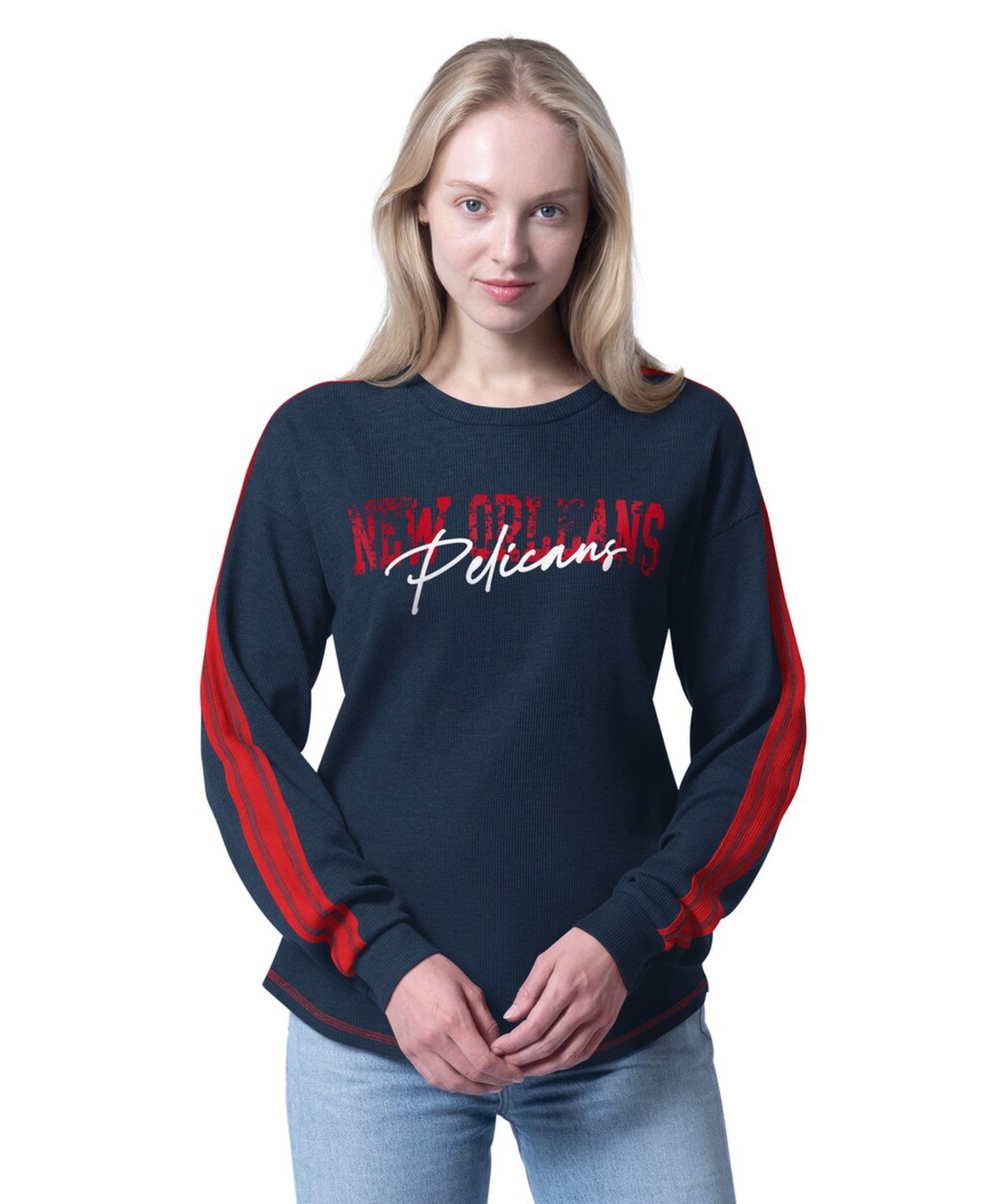 Women's Navy New Orleans Pelicans Advantage Tri-Blend Long Sleeve T-Shirt