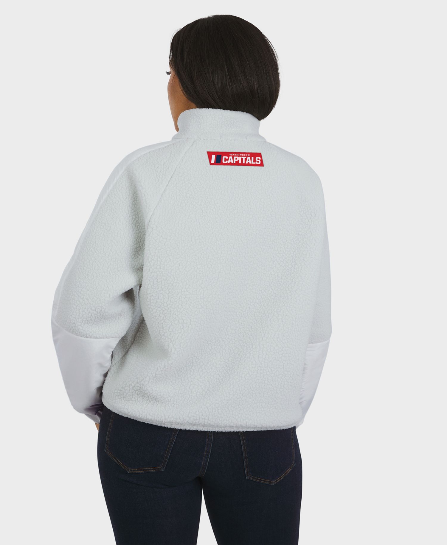 Women's Gray Washington Capitals Polar Fleece Quarter-Zip Jacket