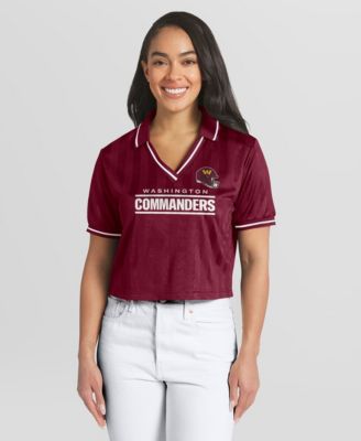 Women's Burgundy Washington Commanders Cropped Jersey Polo Shirt