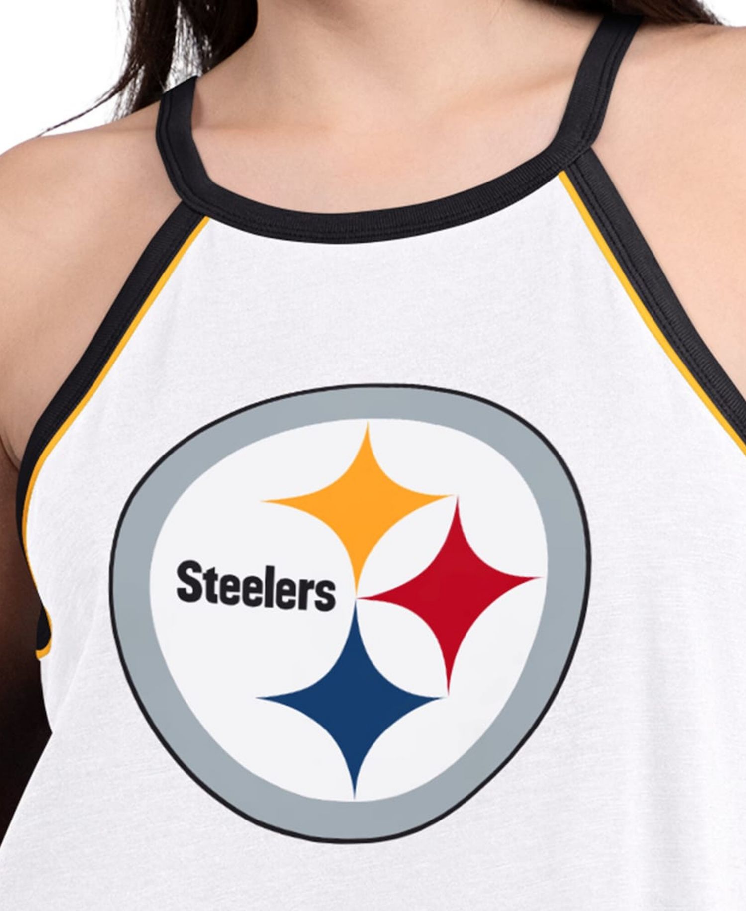 Women's White Pittsburgh Steelers Redemption Win Slub Tank Top