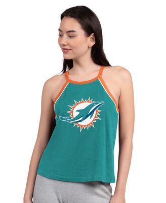 Women's Aqua Miami Dolphins Redemption Win Slub Tank Top