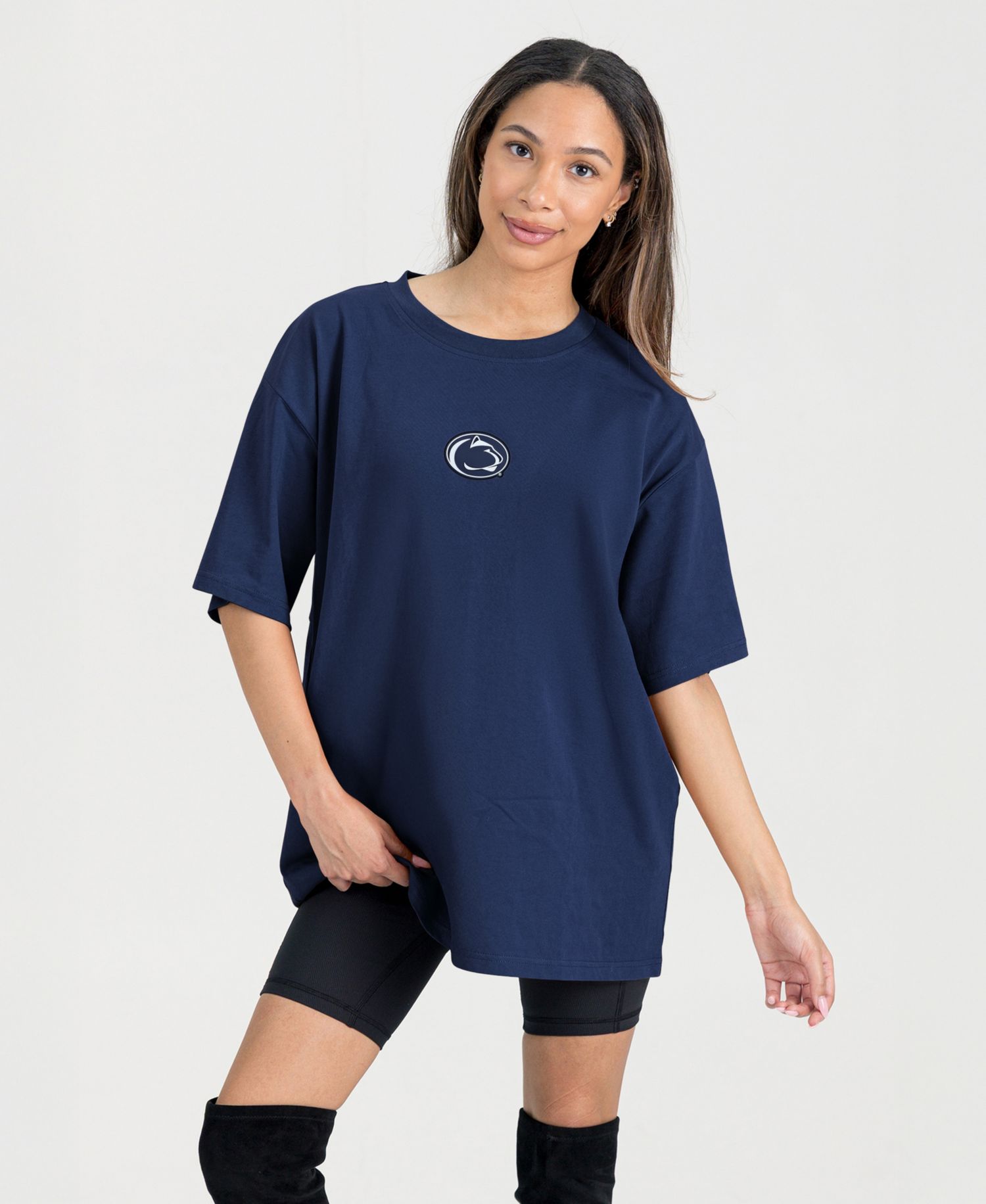 Women's Navy Penn State Nittany Lions Oversized Back at Ya T-Shirt