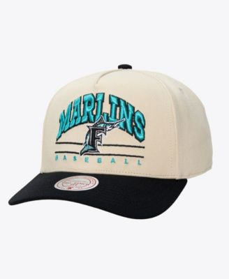 Men's and Women's Cream Florida Marlins Retro Arch Pro Pinch Snapback Hat