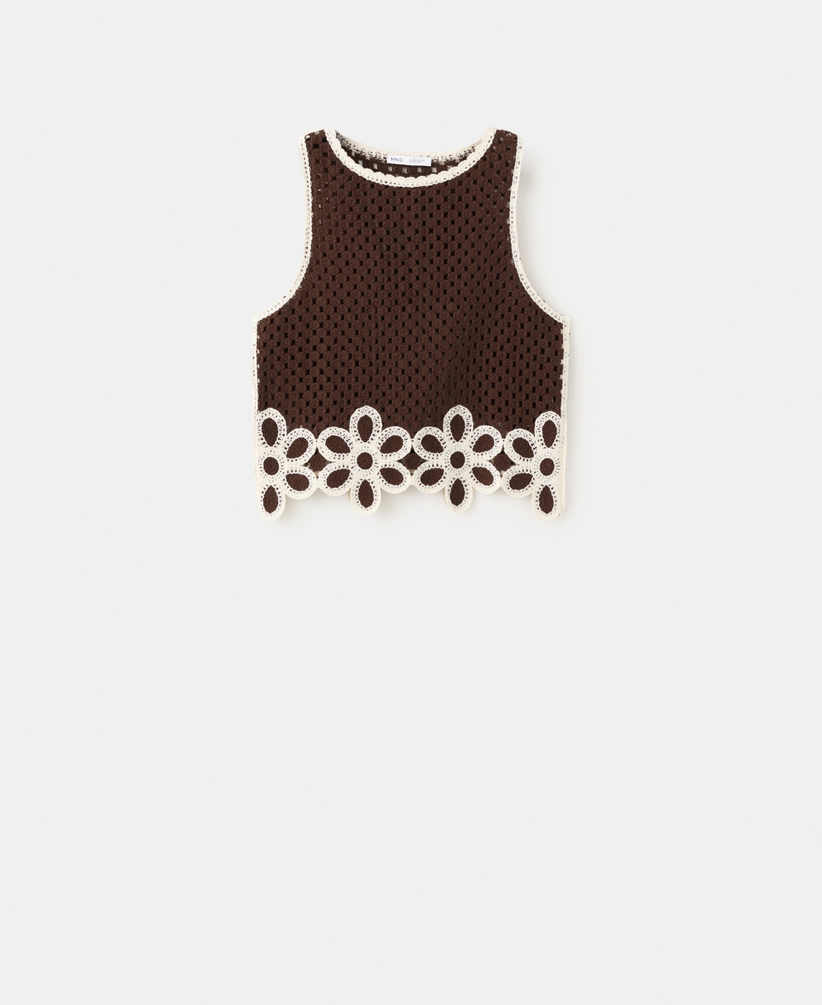 Mango Women's Floral-Embroidered Crochet Top