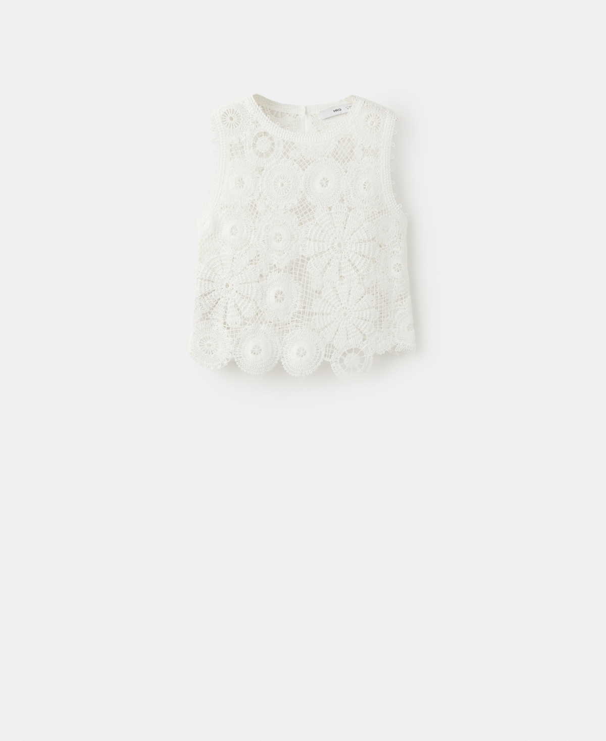 Mango Women's Lace Accents Embroidered Top