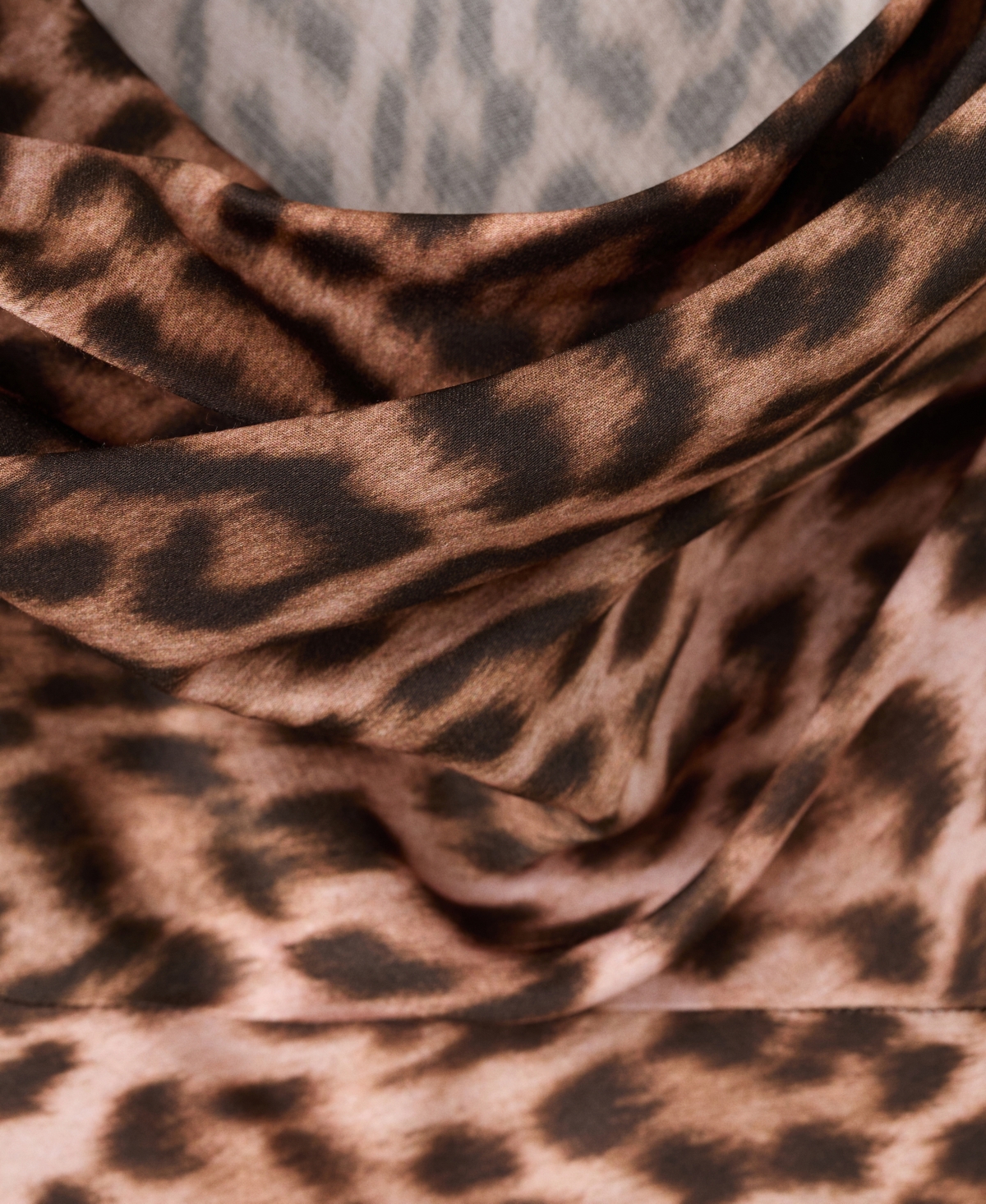 Mango Women's Draped Neckline Animal-Print Dress