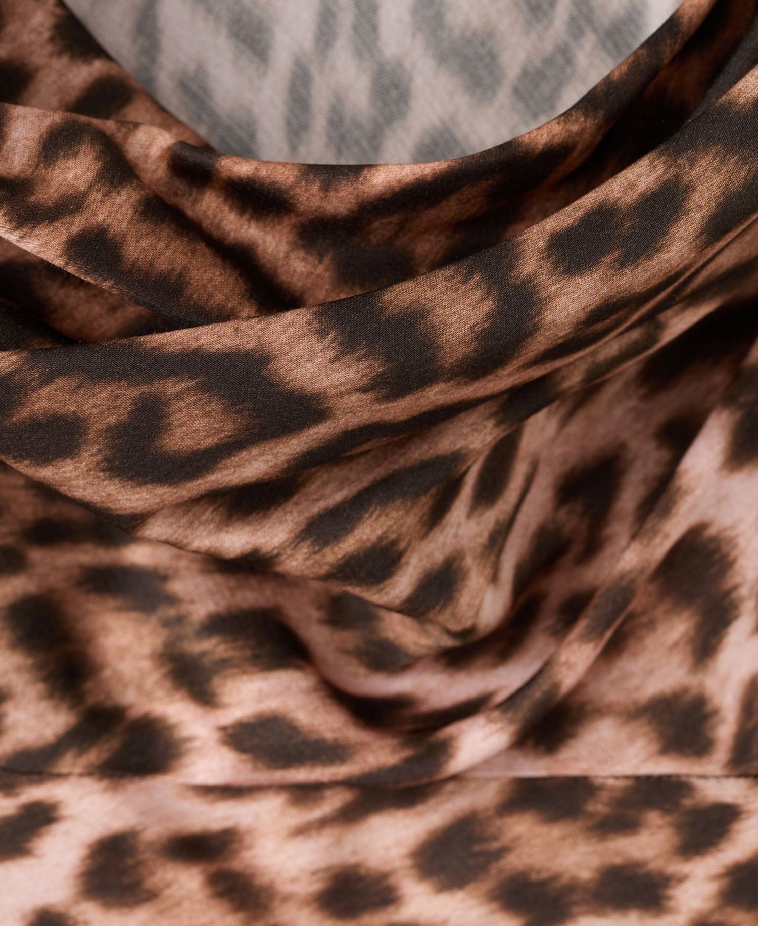 Women's Draped Neckline Animal-Print Dress