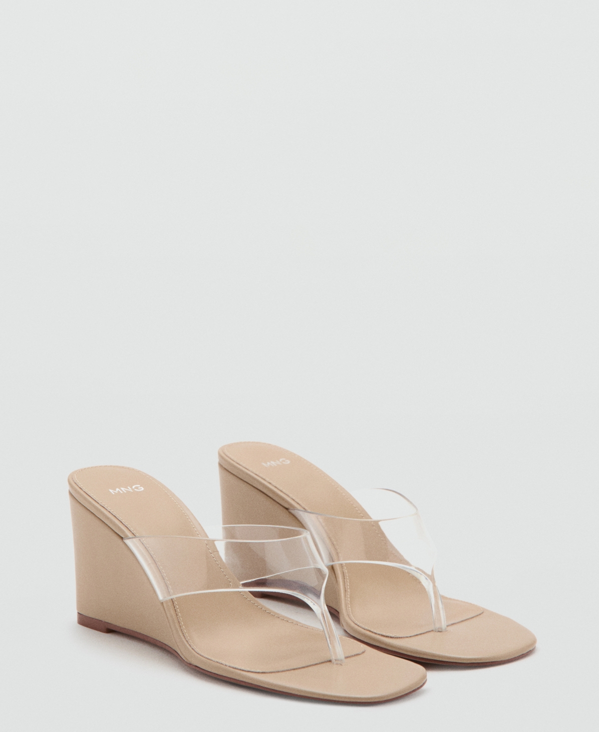 Mango Women's Vinyl Strap Wedge Sandals