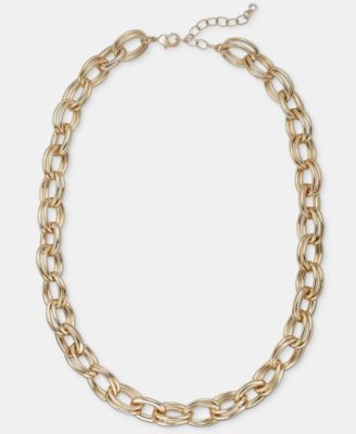 Multi-Link Statement Collar Necklace, 16" + 2" extender