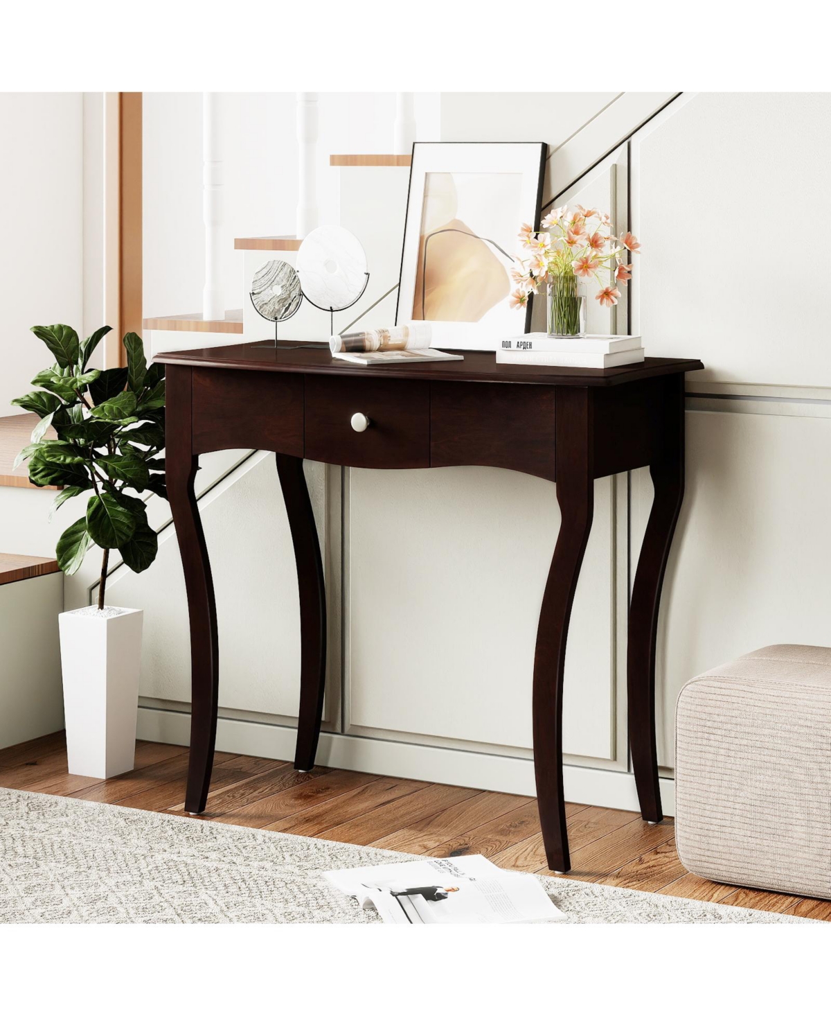 Slickblue Entryway Console Table with Drawer and Wooden Frame
