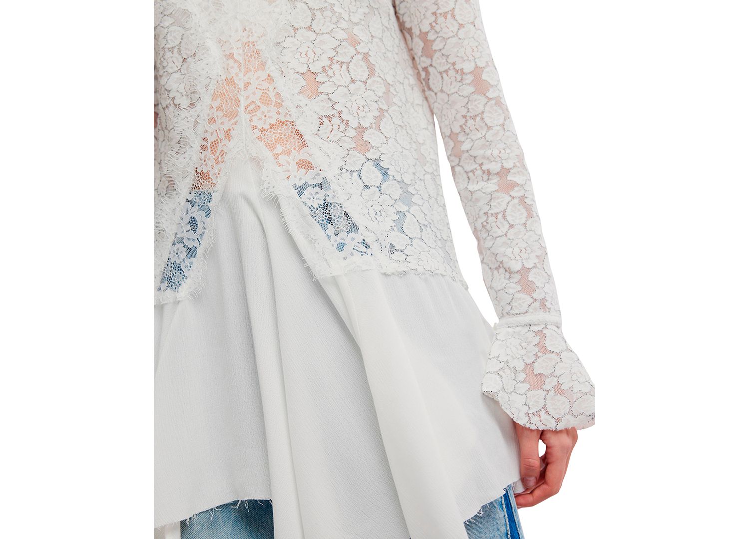 Women's First Crush Mock-Neck Lace Tunic Top