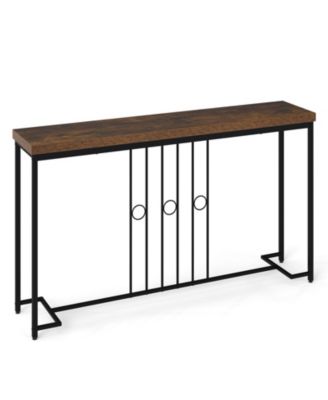 Industrial 55" Console Table with Sturdy H-Frame Design