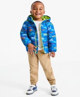 Toddler Boys' 2T-5T Dino Print Midweight Packable Jacket