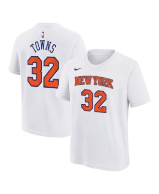 Big Boys and Girls Karl-Anthony Towns White New York Knicks Association Name & Number T-Shirt
