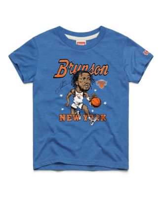 Big Boys and Girls Jalen Brunson Blue New York Knicks Caricature Tri-Blend T-Shirt