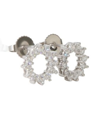 Platinum Diamond Open Circle Earrings