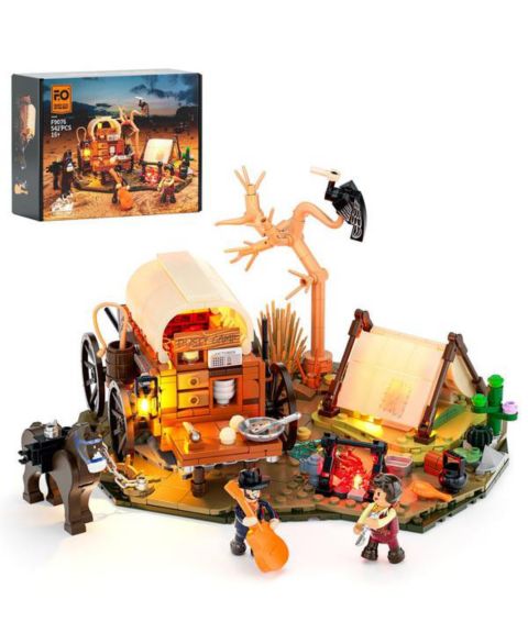 Детский конструктор Lumibricks Cowboy Camp Light-Up 542-Piece Building Set, Ages 18+