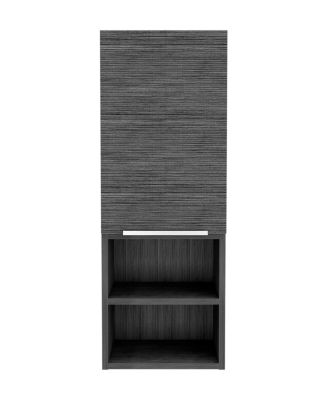 Smokey Oak Rectangle 2-Shelf Medicine Cabinet Wall Cabinet with 1 Door for Bathroom
