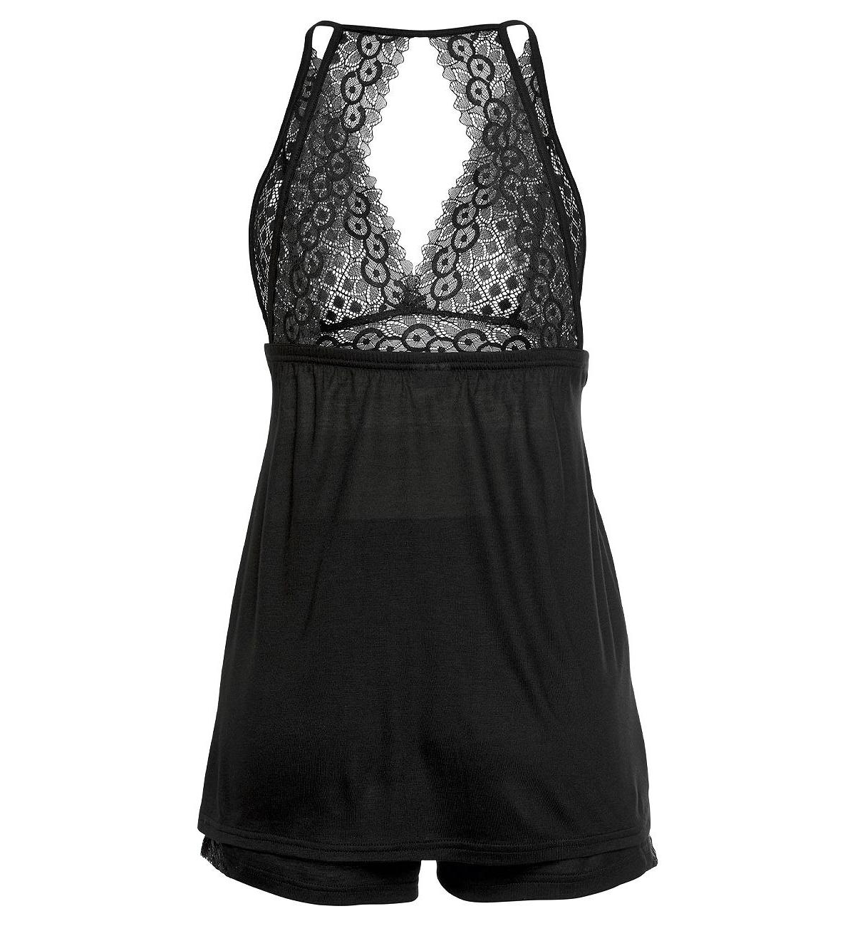 Lascana Women's Lace V-Neck Short Pajama Set
