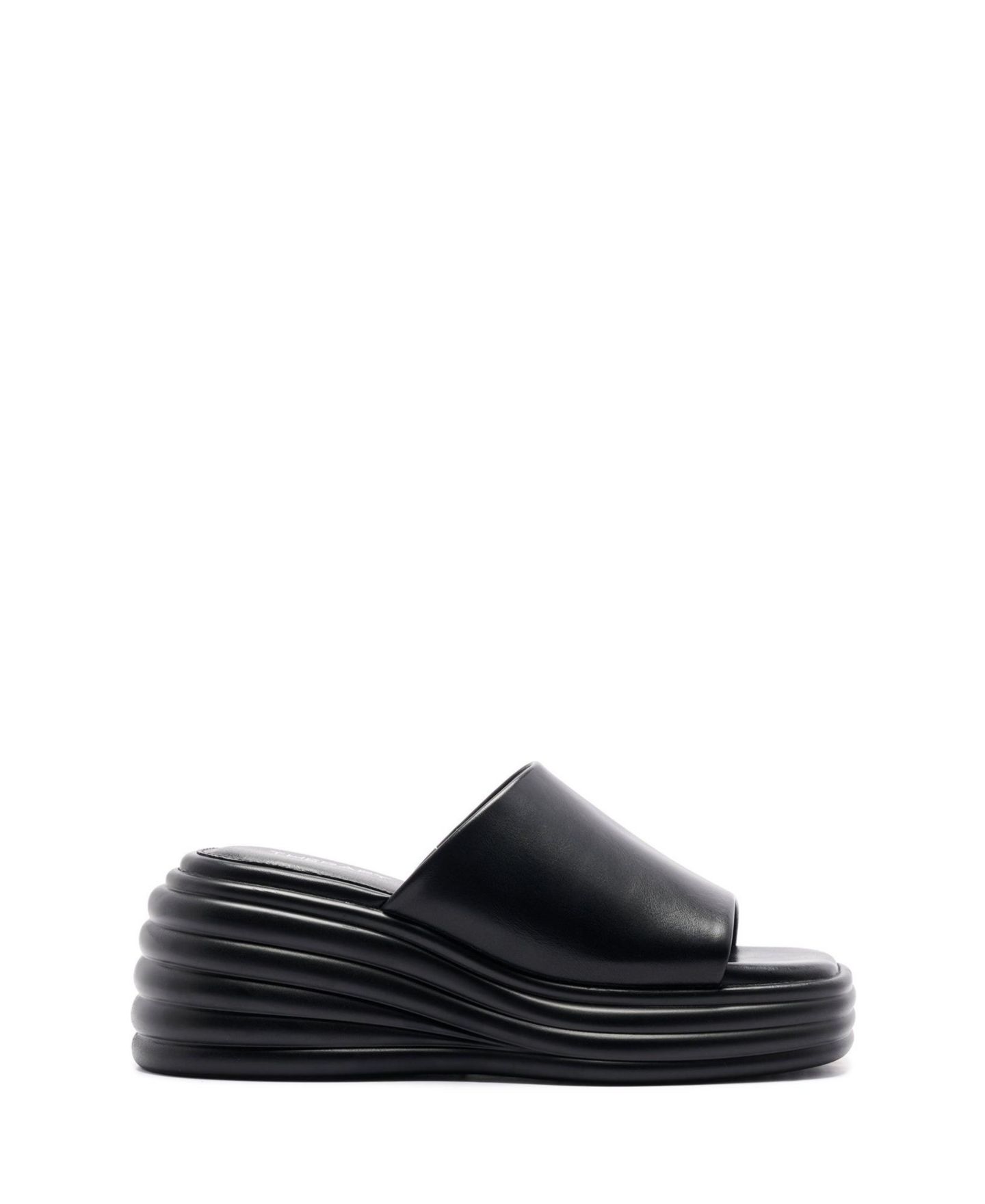 Женские сандалии Therapy Australia Flaunt Square Toe Wedge Sandal, цвет: Чёрный гладкий — фото 2