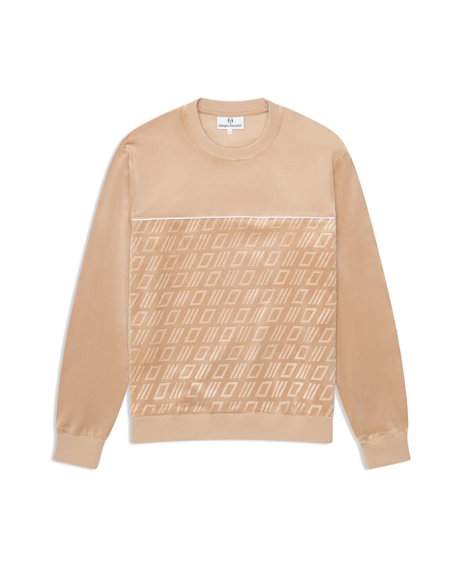 Men's Bandiera Debossed Velour Crewneck