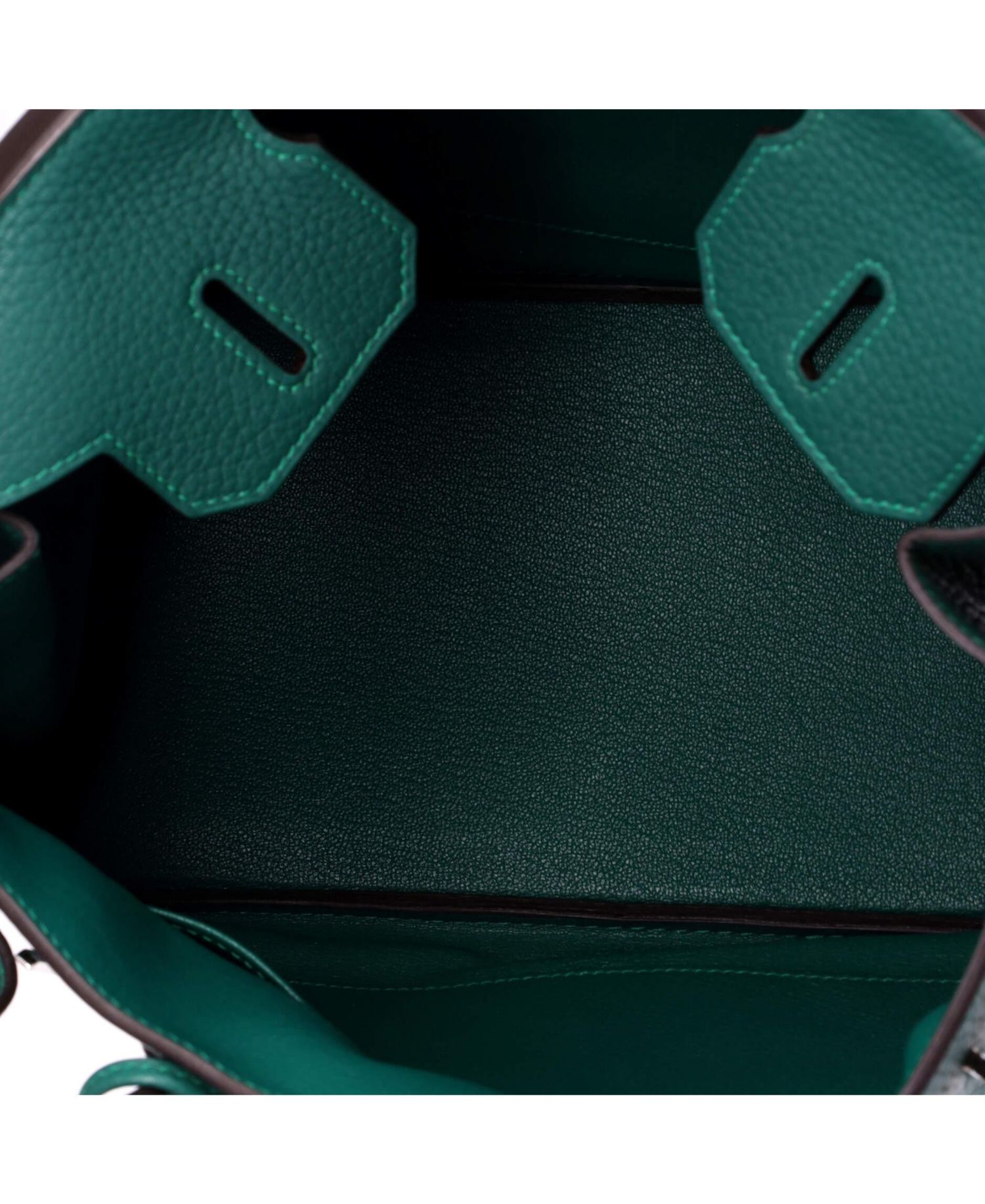 Birkin 30 Handbag Green Clemence with Palladium Hardware