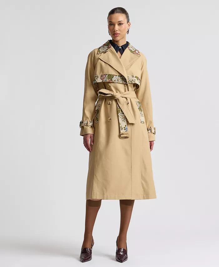 Women's Combo Belted Trench Coat - thumbnail 2
