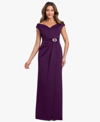 Petite Off-The-Shoulder Gown Dress