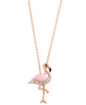 Pink Opal (3/8 ct. t.w.) & Diamond (1/8 ct. t.w.) Pendant Necklace in 14k Rose Gold