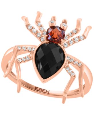 Effy Collection Garnet 13 ct tw Onyx Diamond 110 ct tw Ring in 14k Rose Gold - Rose Gold 4899$