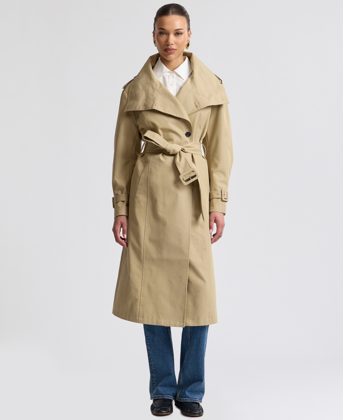 Avec Les Filles Women's Funnel Neck Slouchy Trench