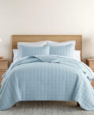 Ultra Soft Square Pattern Quilted Coverlet Set, Twin