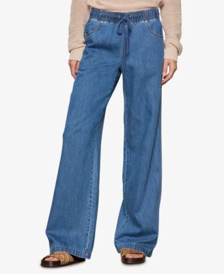 Women's Linen-Blend Wide-Leg Jeans