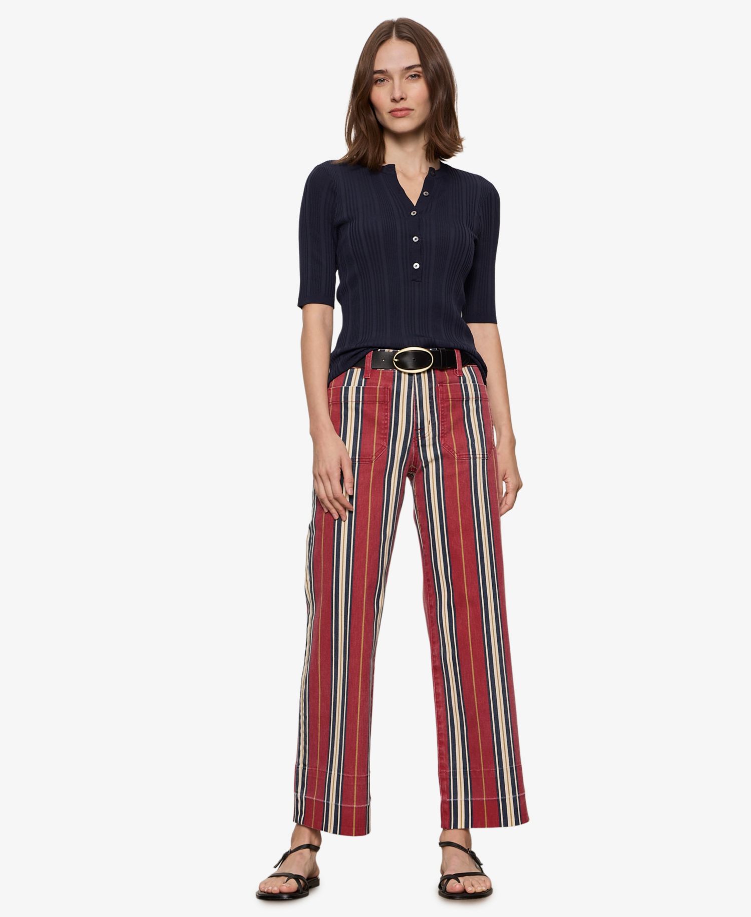 Petite Mid-Rise Wide-Leg Stretch Jeans
