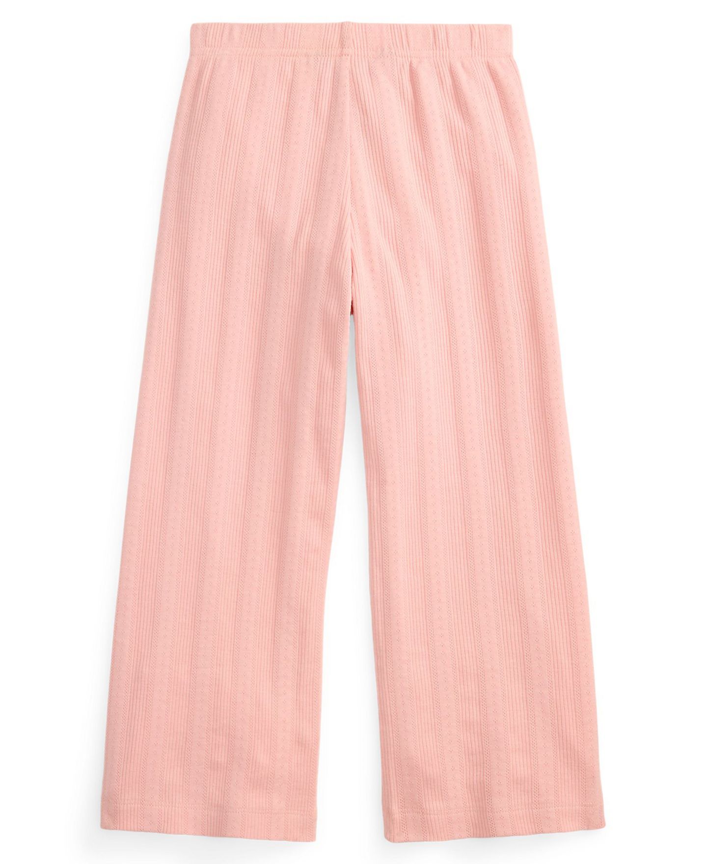 Брюки Polo Ralph Lauren Pointelle-Knit Wide-Leg Cotton Pants для девочек, цвет: Розовый — фото 2