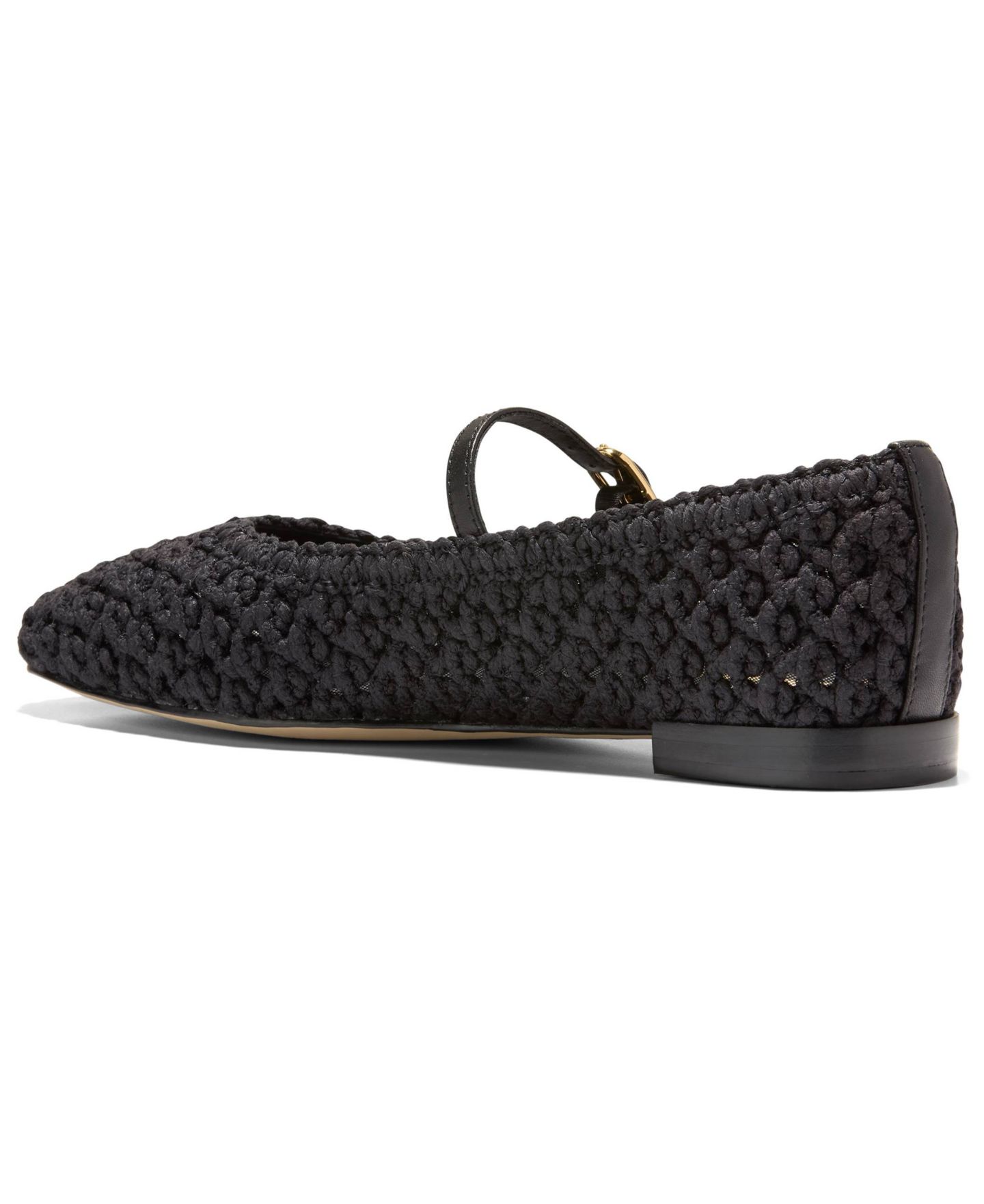 Женские плетёные балетки Мэри Джейн Cole Haan Harlan, цвет: Чёрный / Кожаный — фото 3
