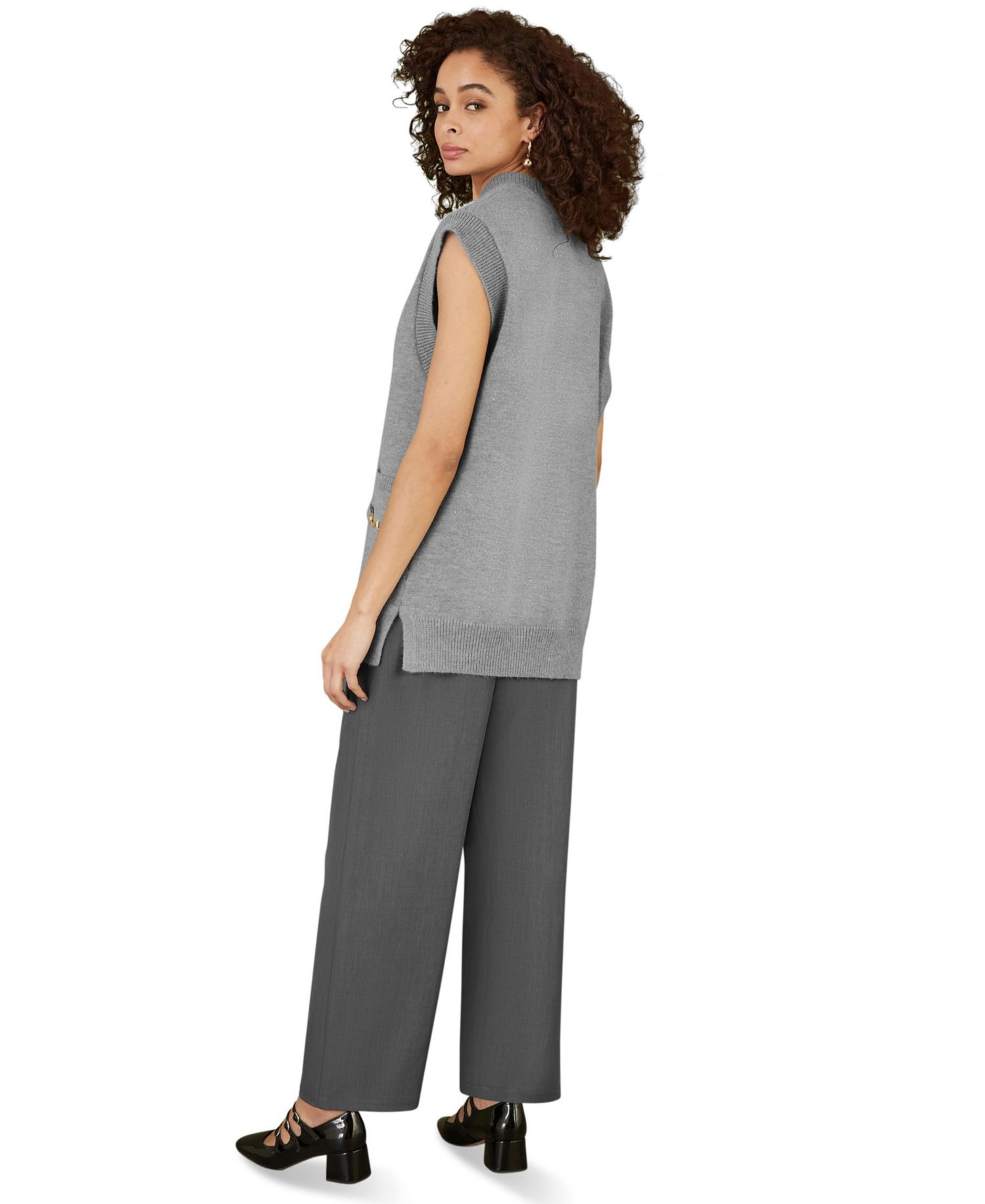 Women's Knitted V-Neck Vest Tunic