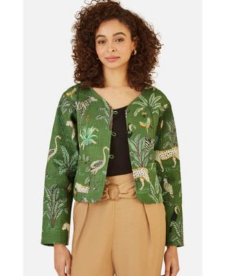 Women's Animal Reversible Cropped Quilted Jacket