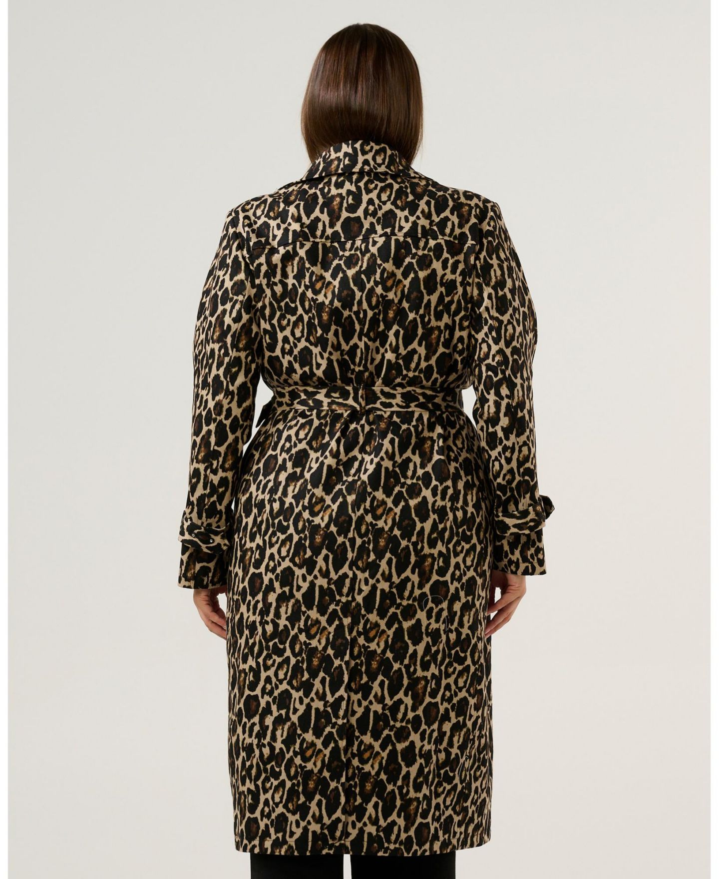 Женское пальто ESTELLE Shari Leopard Double Breasted Full-Length Trench, цвет: Леопардовый — фото 3