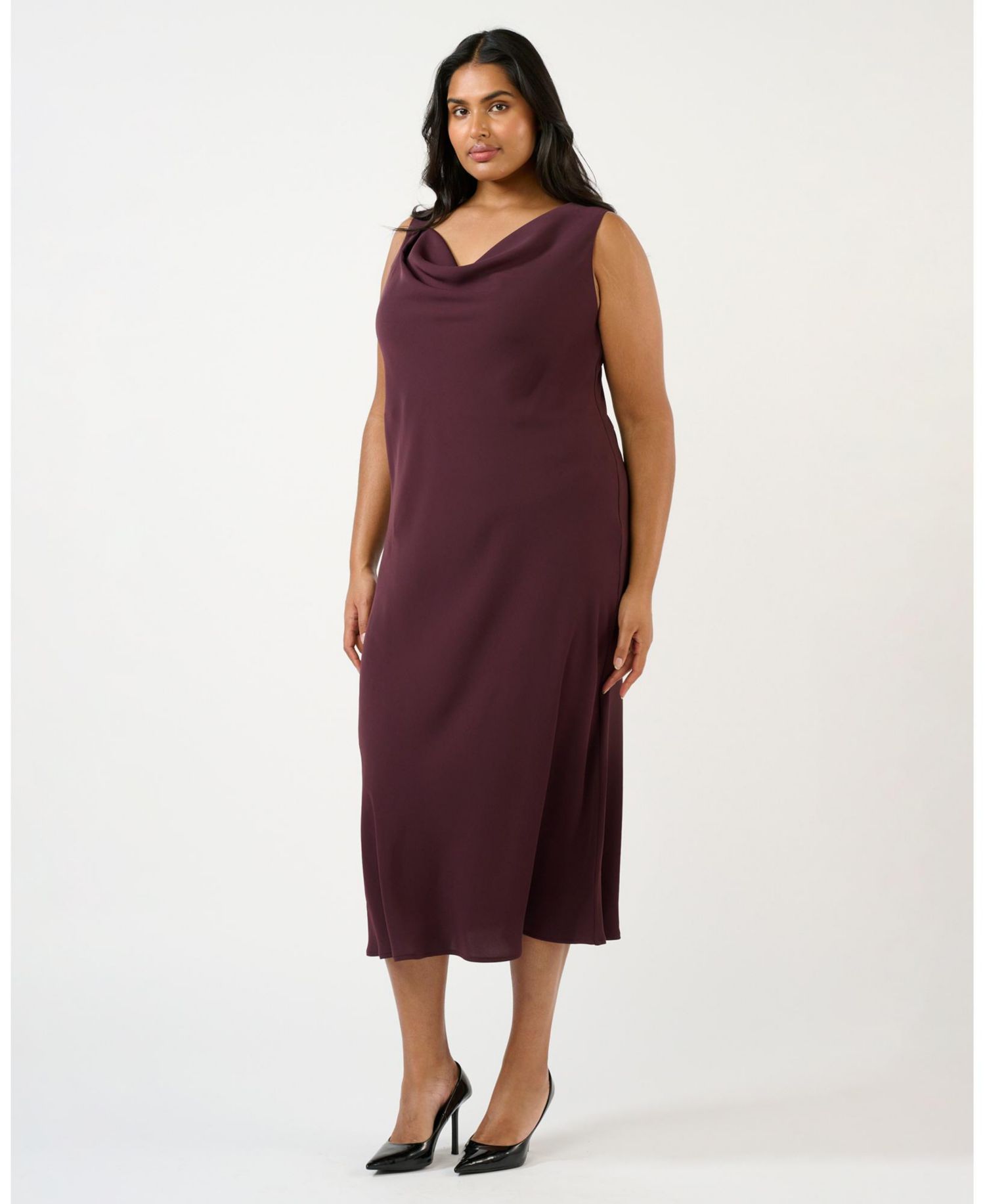Women's Britney Assymetric Cowl-Neck Midi Sheath Dress