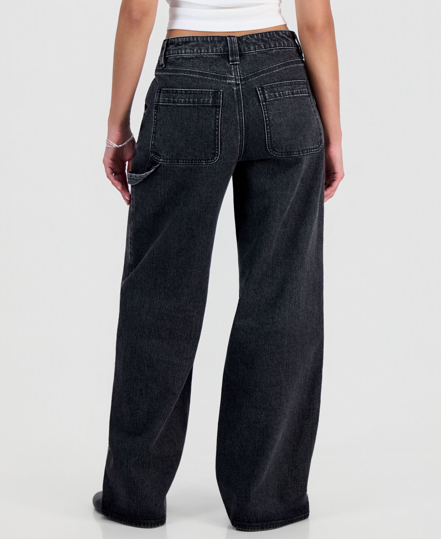 Juniors' High-Rise Ultra 90s Wide-Leg Carpenter Jeans