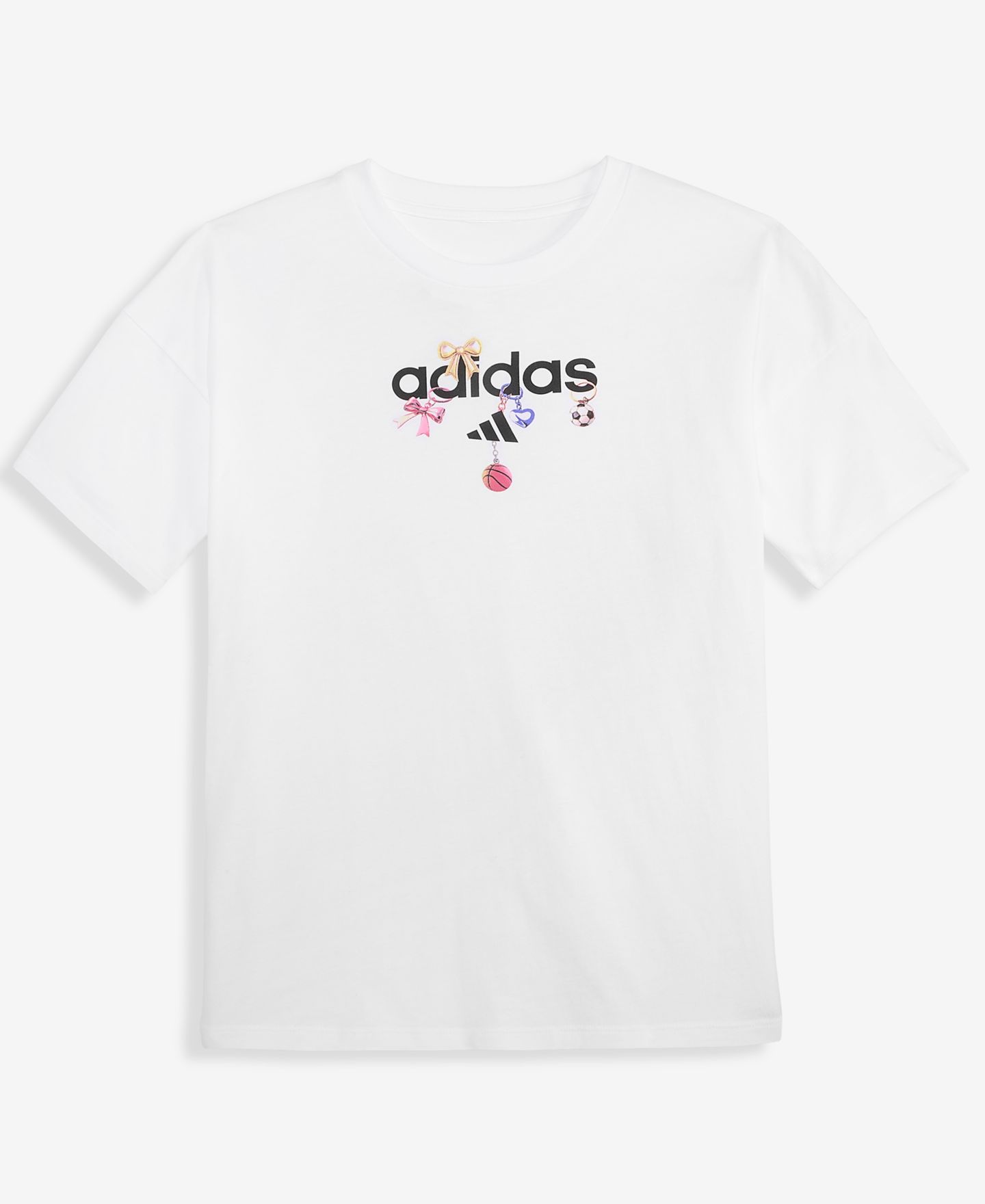 Детская футболка adidas с коротким рукавом, 7-16, цвет: Белый — фото 2