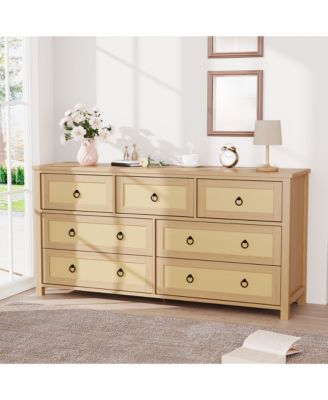 Drawer Tall Dresser, Boho Drawers, Wooden Chest with Clothes Storage Cabinet, Drawer Organizer for Bedroom, Hallway, Living Room, Easy Assembly