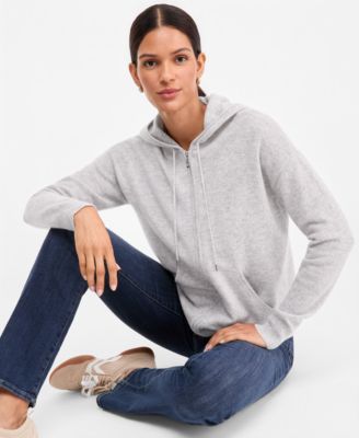 Women's 100% Cashmere Zip Hoodie