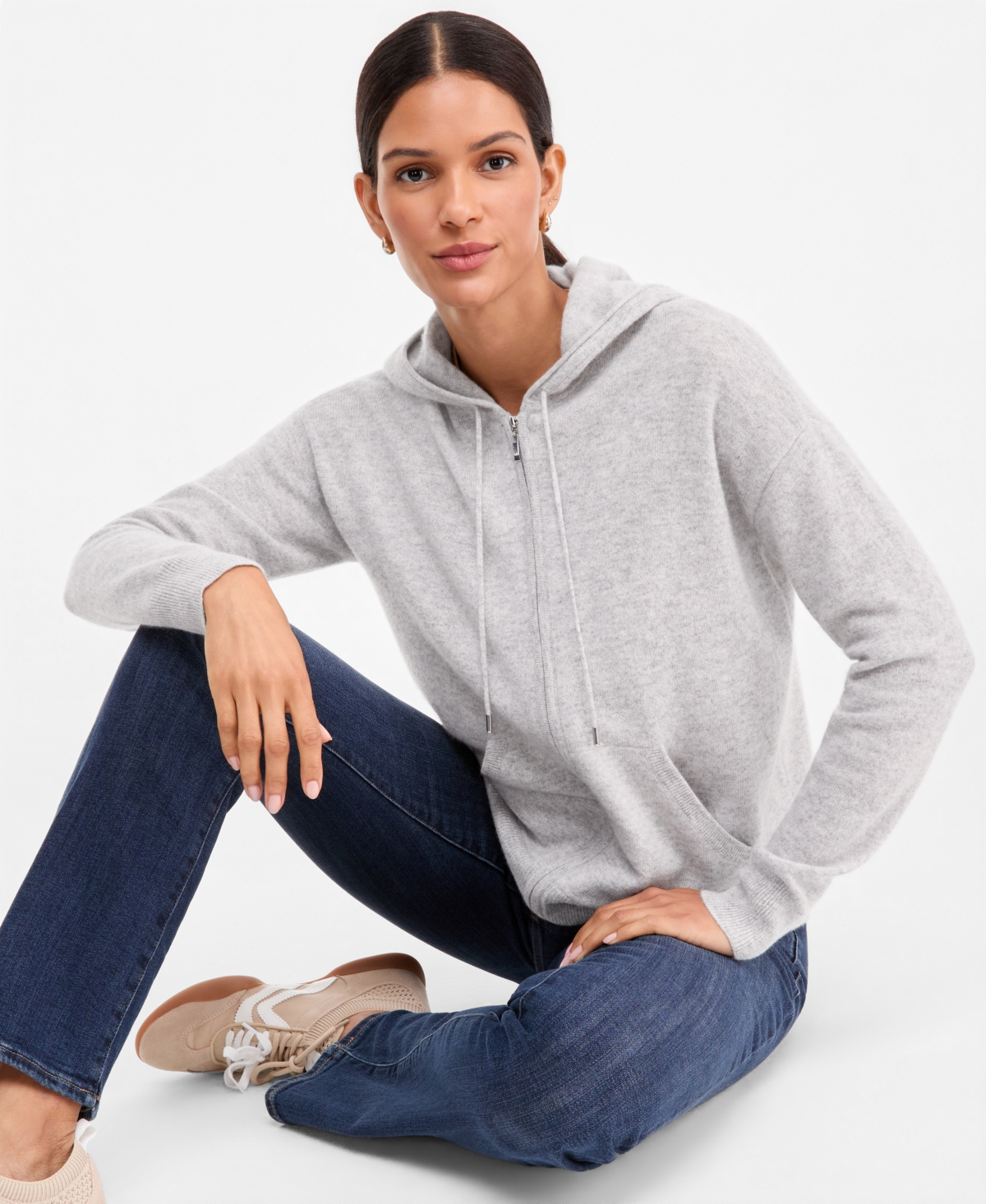 Charter Club Women's 100% Cashmere Zip Hoodie, Macy's Exclusive