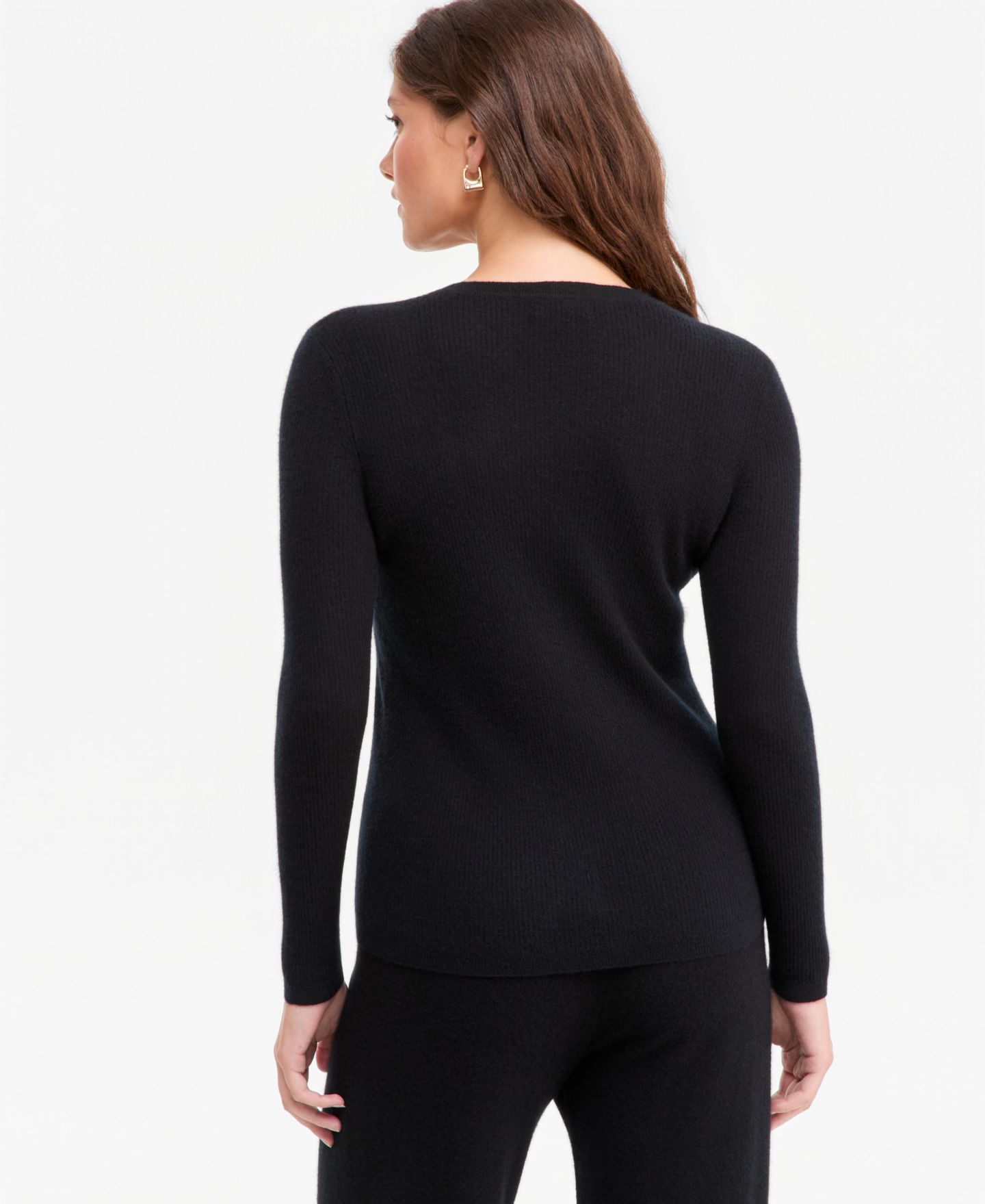 Женский свитер Charter Club 100% Cashmere Featherweight Ribbed V-Neck, цвет: Чёрный — фото 2